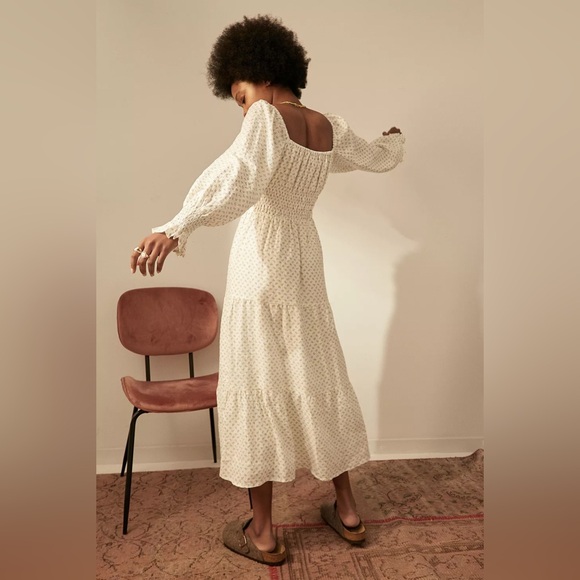 Faithfull the Brand Cream Dariya Midi Dress - Picture 1 of 10